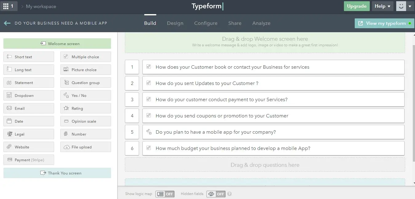 how to create an online survey form with Typeform