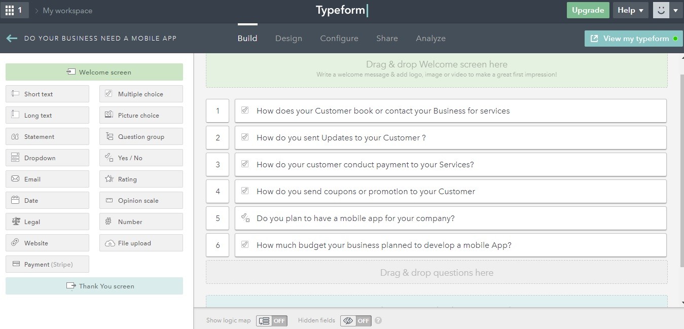 how to create an online survey form with Typeform