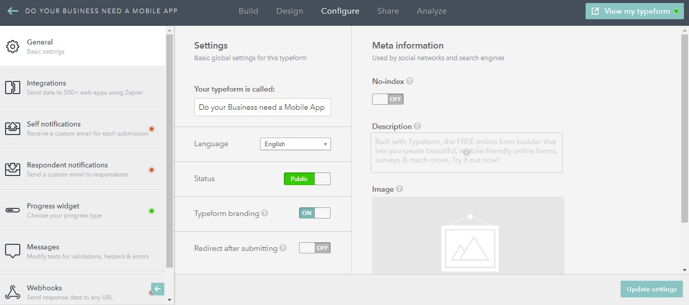 How to create a Survey Form Online using TypeForm