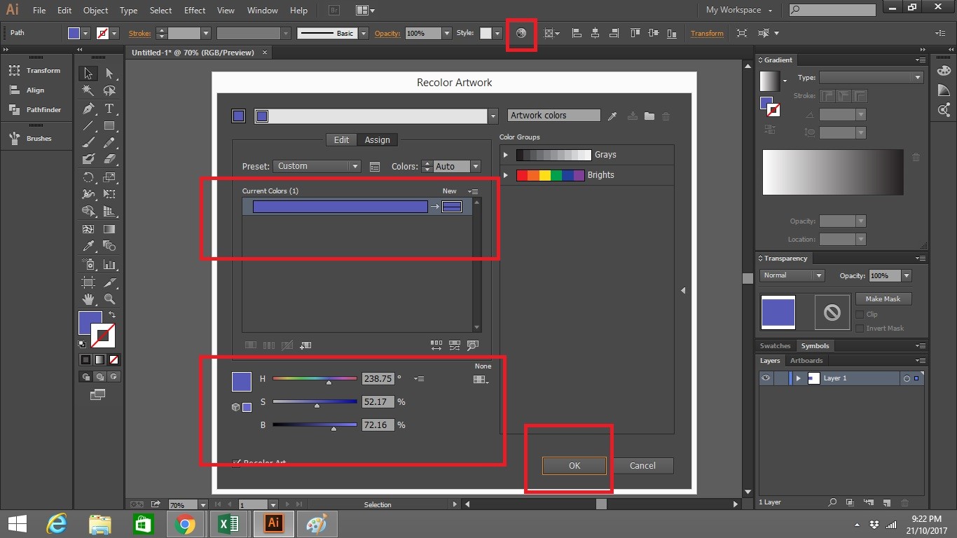 Recolor Artwork in Adobe Illustrator