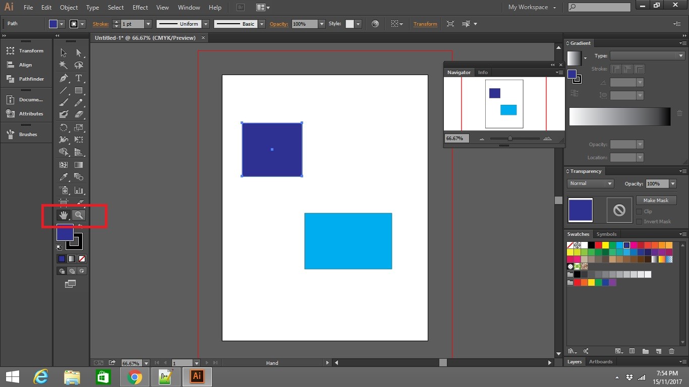 View and Navigate around in Adobe Illustrators