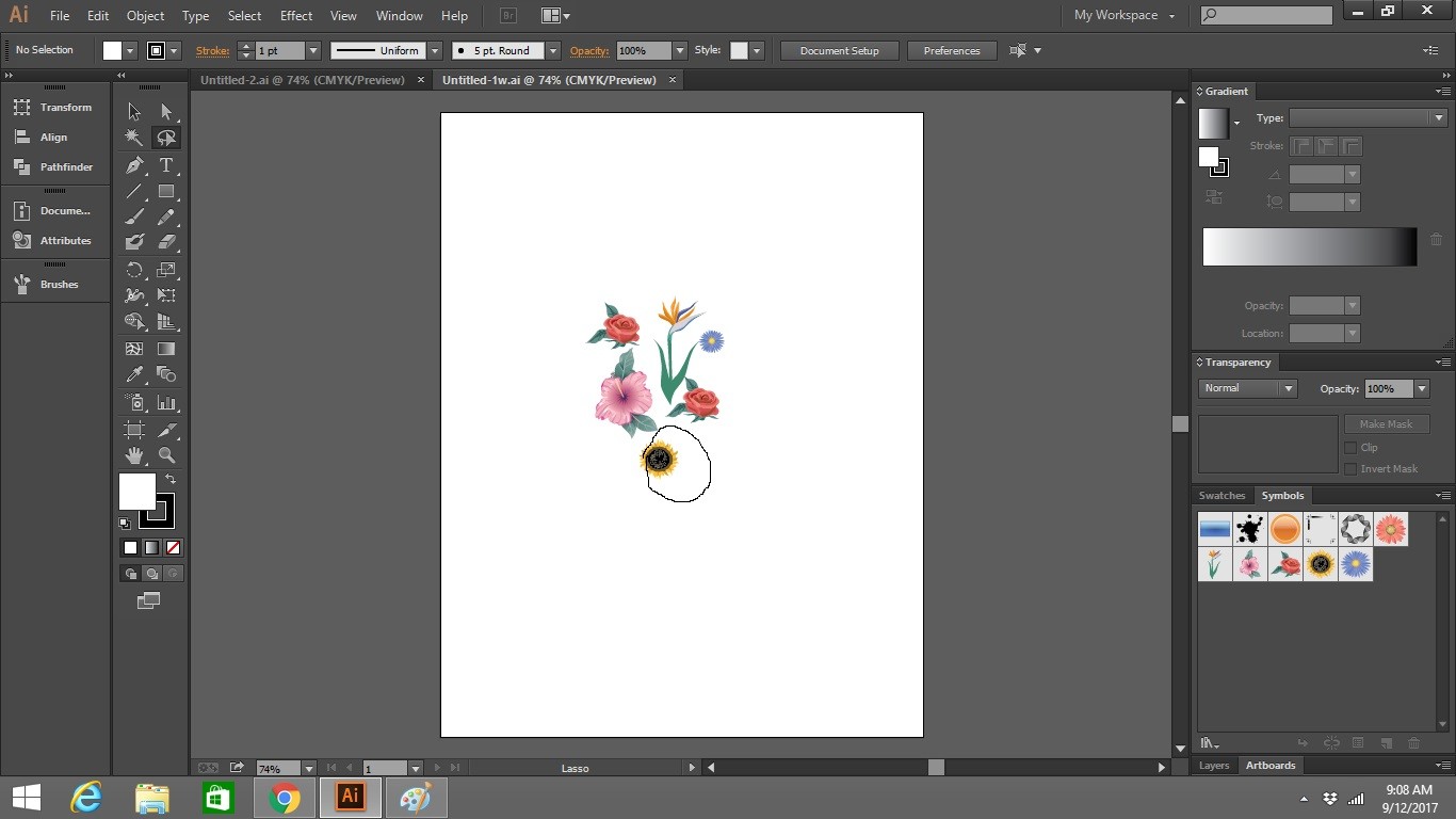 draw through the artwork with the Lasso Tool