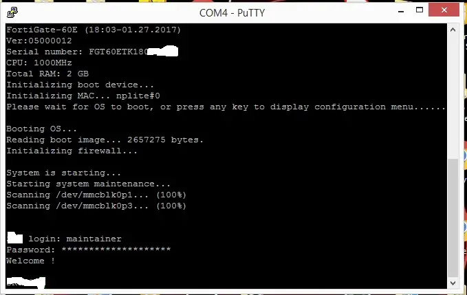 Resetting A Lost Fortigate Admin Password