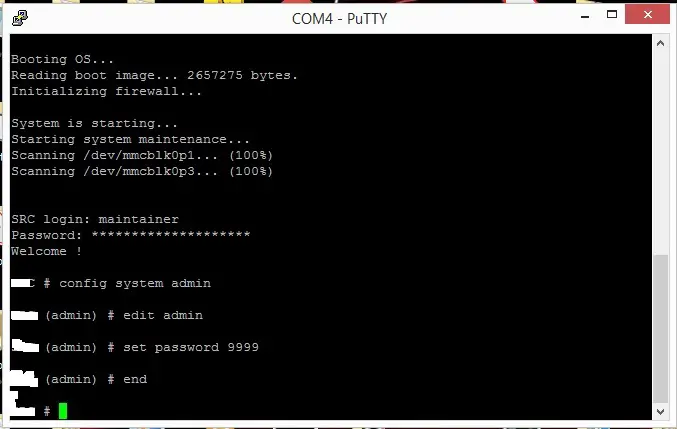 Resetting A Lost Fortigate Admin Password