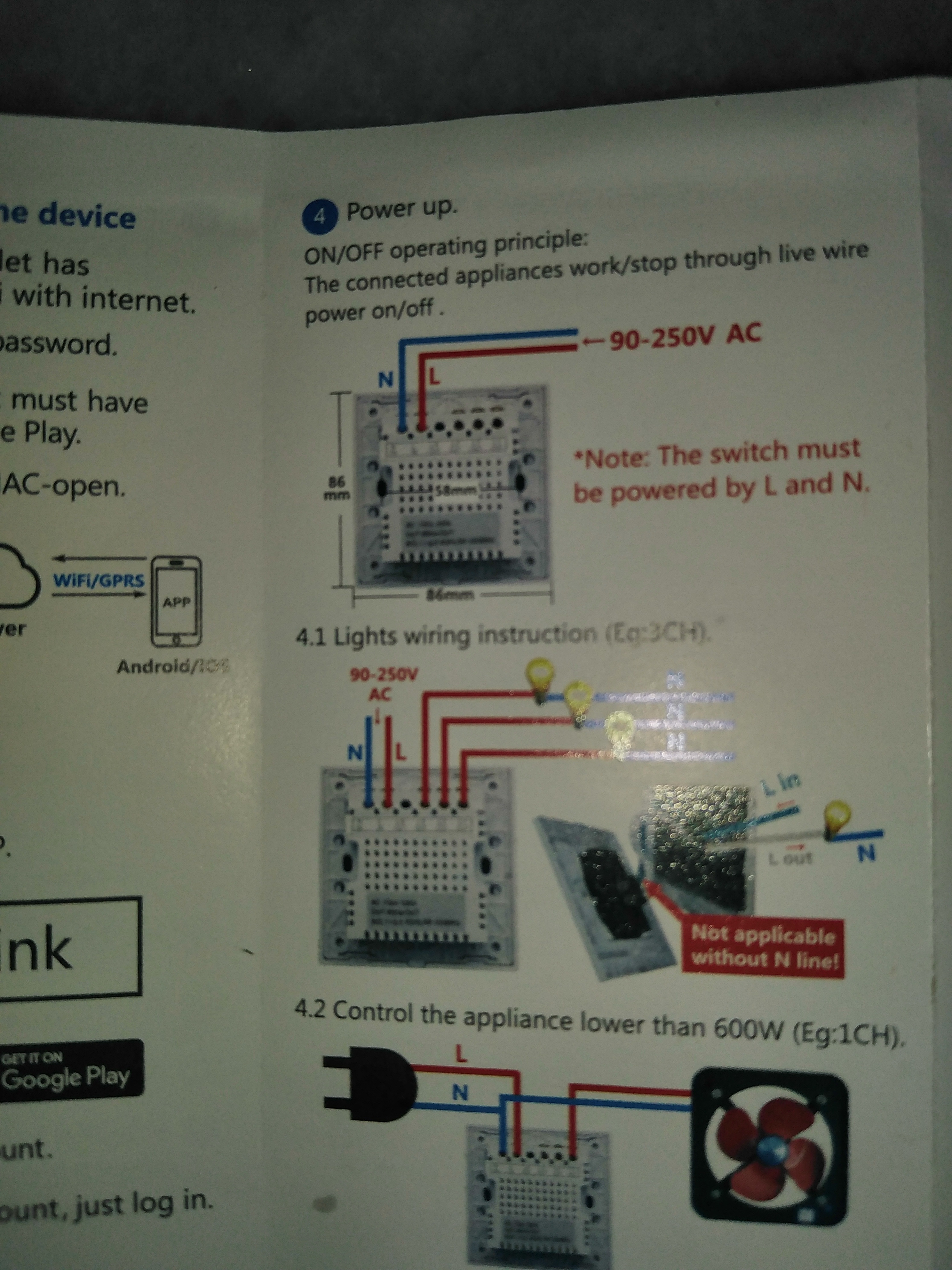 Sonoff Cable Connection Manual