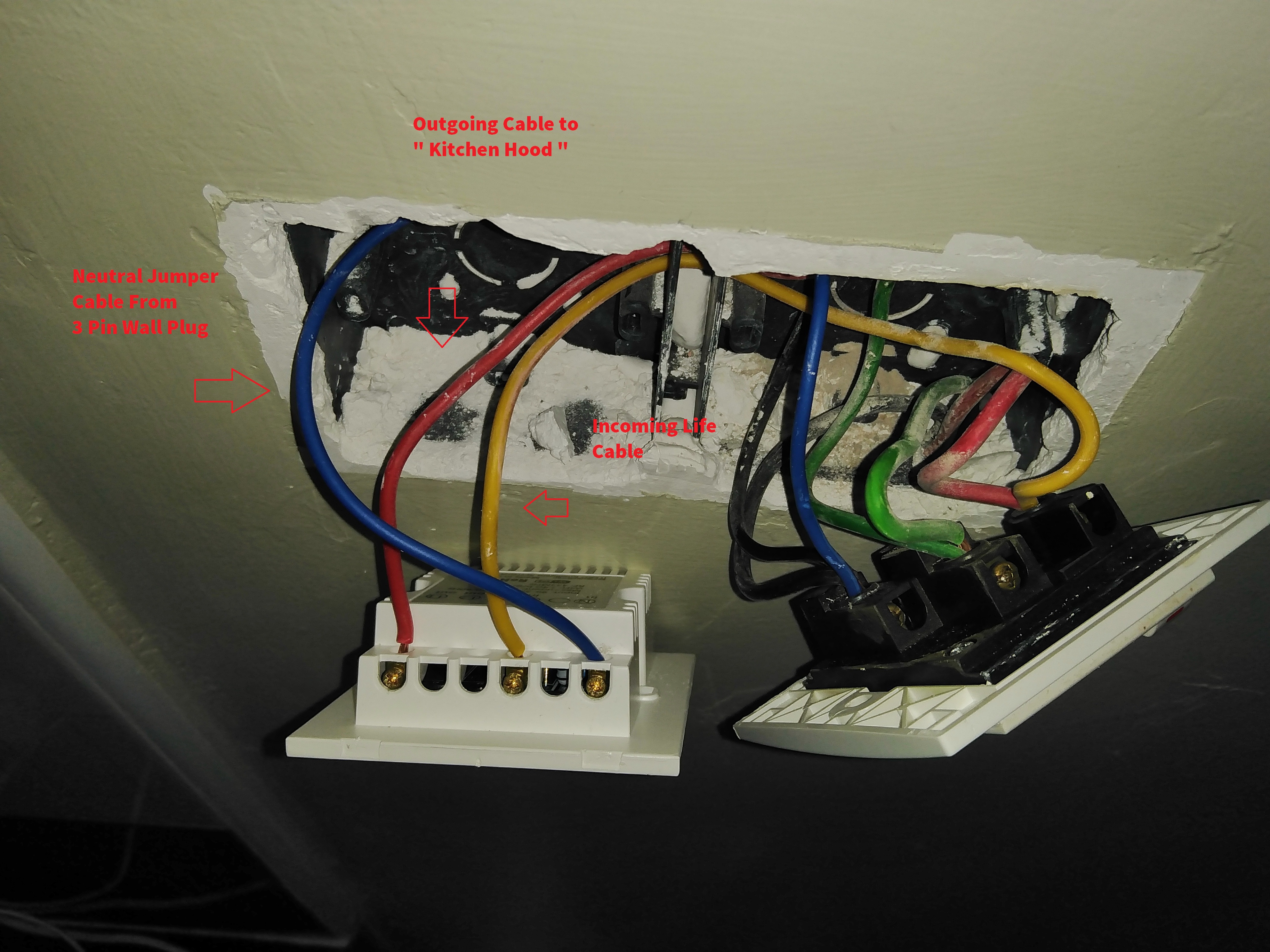 Connect Cable to Sonoff Smart Switch