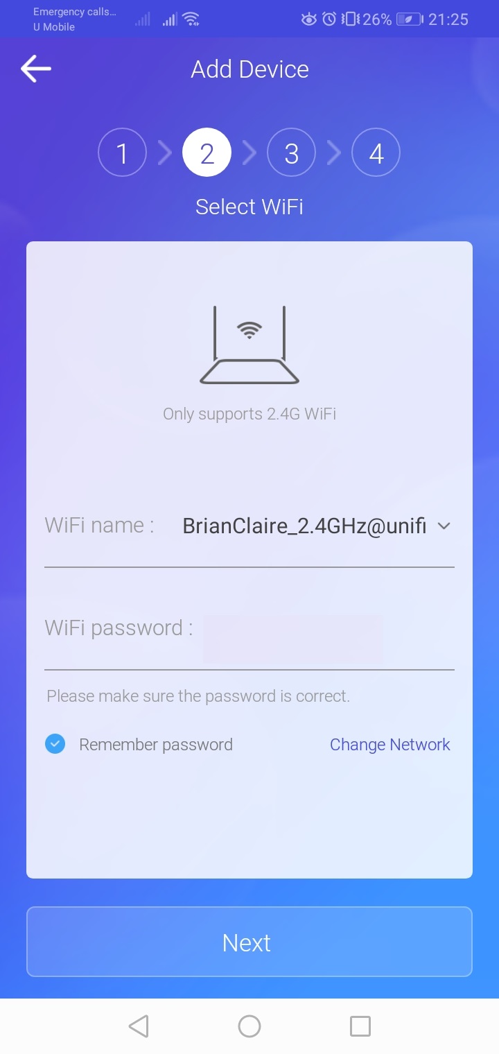 Enter WIFI Credential