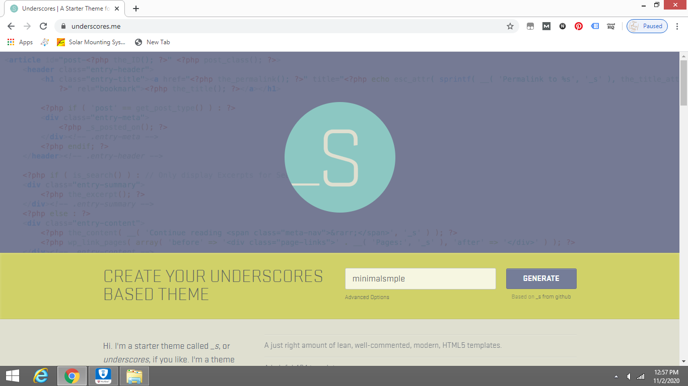 Download UnderScore Starter Theme