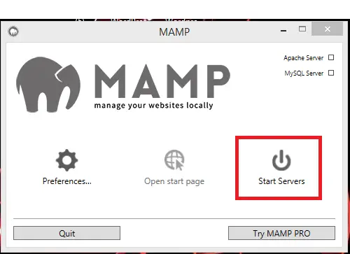 Start Mamp Server