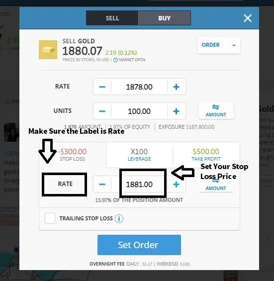 Set Stop Loss