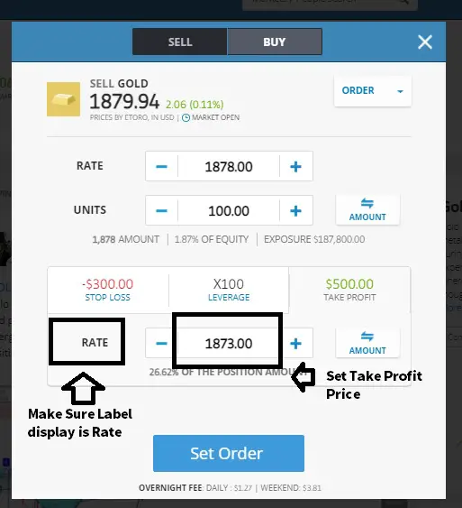 Set Take Profit