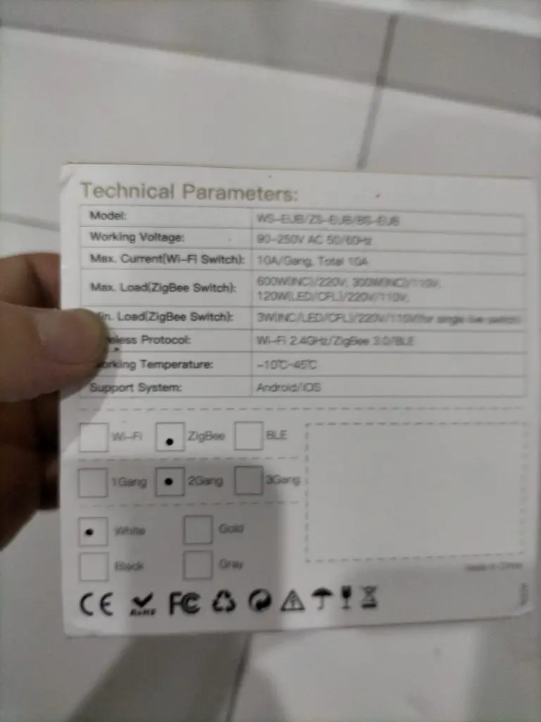 Switch Technical Parameters